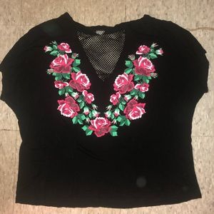 Mesh rose t-shirt
